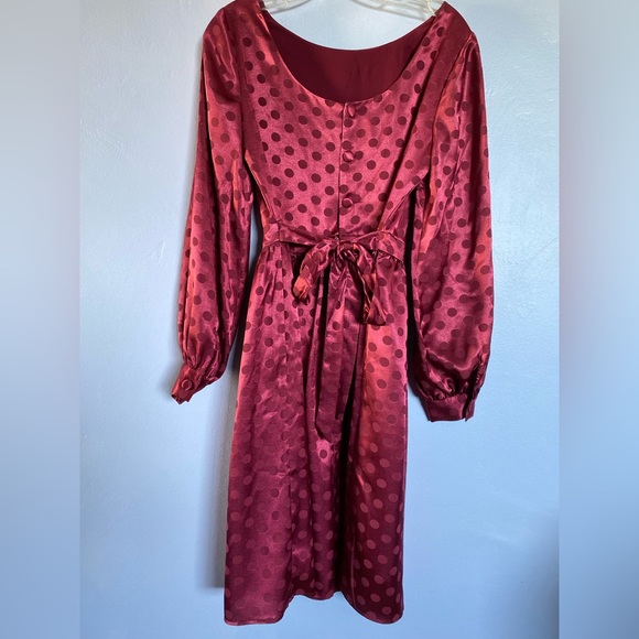 Like New, Size Small ModCloth Knee-Length Pink Two-tone Polka Dot Dress - Picture 2 of 4